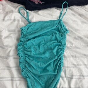 Free People Aqua Ribbed Top